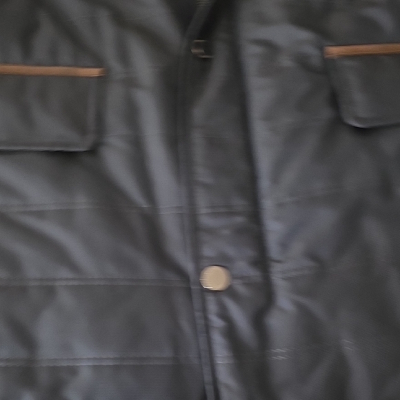 Johnston & Murphy Dark Blue Quilted Jacket with Brown Trim NWOT SZ XXL - Picture 7 of 13